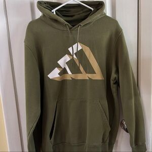adidas Green Hoodie with White and Gold Accents